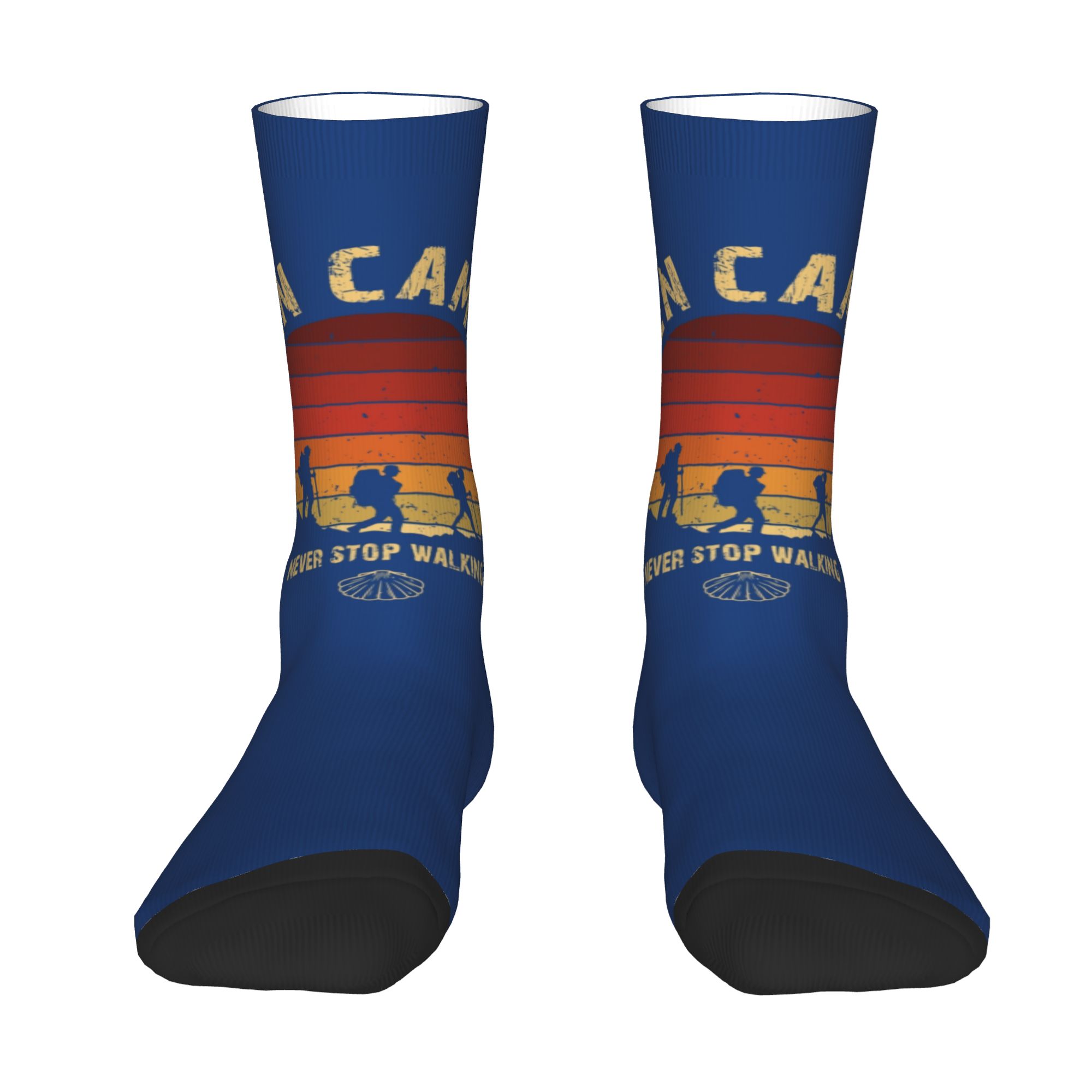 Dress Sock Men - Aangepaste wandelsokken Camino de Santiago vintage